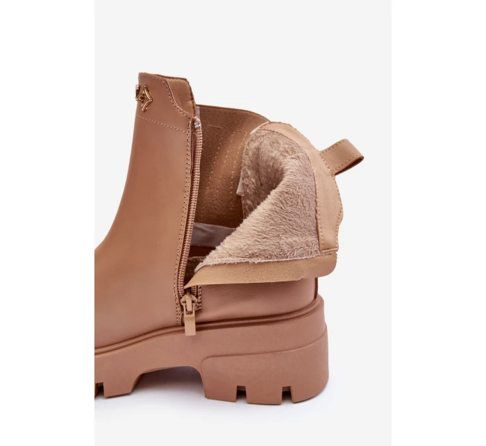 Dámské kožené botky se zdobením Bežové model 21633828 - Boto Dámské kožené botky se zdobením Bežové model 21633828 - Boto