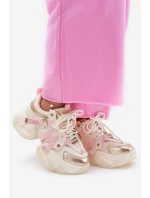 Dámské Kožené Tenisky Na Masivní Podešvi GOE RR2N4031 Béžové Dámské Kožené Tenisky Na Masivní Podešvi GOE RR2N4031 Béžové