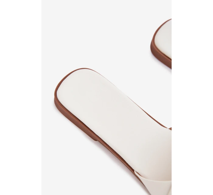 Dámské ploché pantofle s bílými pásky model 21943255 - Boto