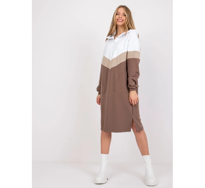 Šaty RV SK 7462.00 bílo-hnědá Šaty RV SK 7462.00 bílo-hnědá