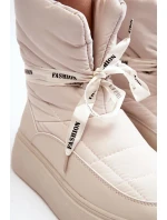 Dámské sněhule s ozdobným šněrováním světle béžová Siracna