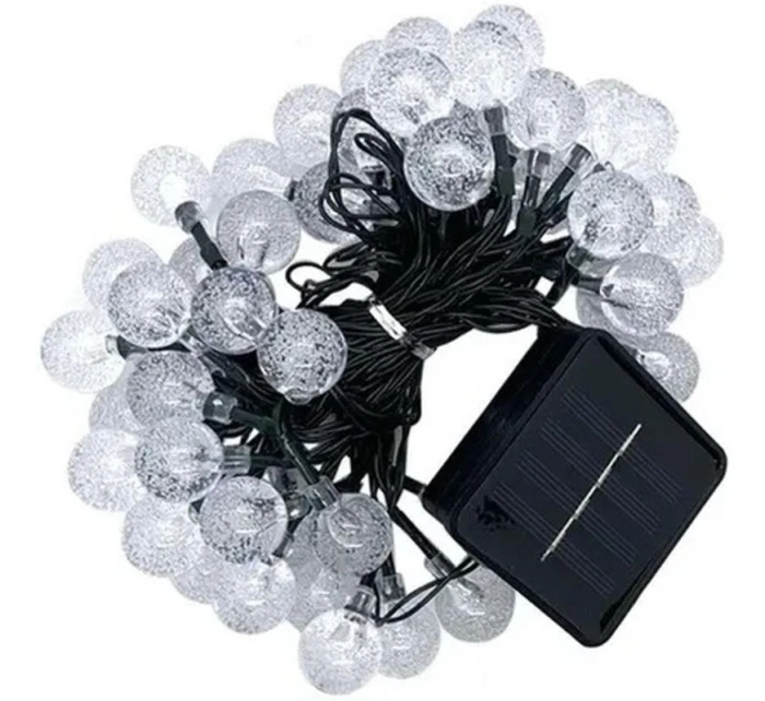 SOLÁRNÍ ZAHRADNÍ SVĚTLO GIRLANDA SOLÁRNÍ ŘETĚZ 4,9 M 40LED TEPLÁ BÍLÁ
