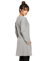 B042 Tunika s předním rozparkem - černá