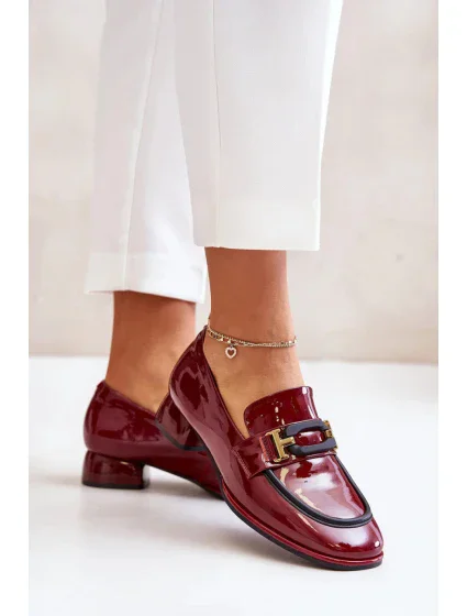 Dámské polobotky na podpatku  55C0103 model 201141 Vínová - Artiker