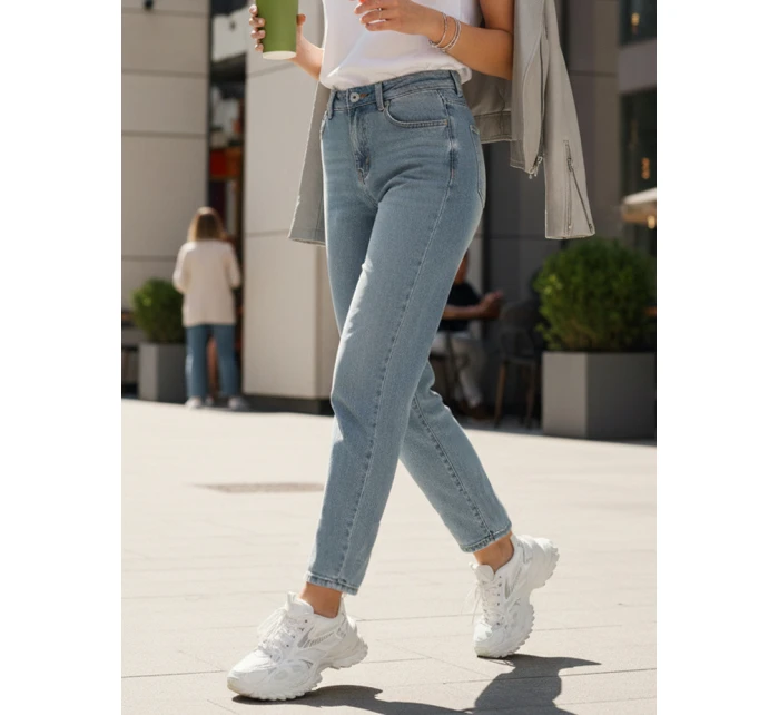 Dámské džíny mom fit s vysokým pasem modré FashionStreet UY2861