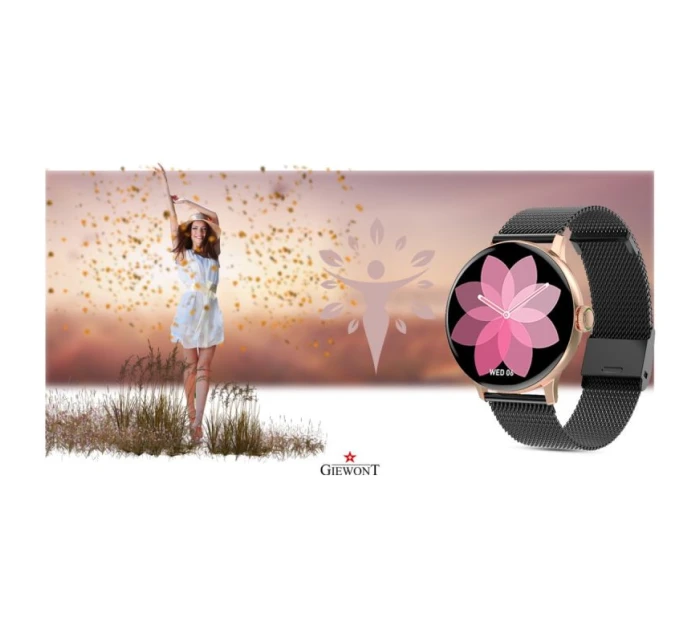 Dámské chytré hodinky GIEWONT Rose Gold Black GW330-4