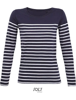 SOL'S Matelot LSL Women Dámské pruhované tričko s dlouhým rukávem 25.3100 french navy/white