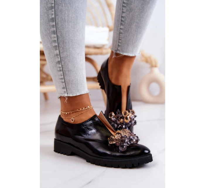 Elegantní Kožené Boty S model 21575866 černe Cindy - Boto