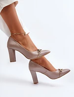 Lodičky s perlami a podpatkem ze kůže Zazoo 2453/OS