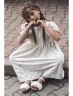 Dětské sandálky na suchý zip s kožíškem Bílé Rosavere