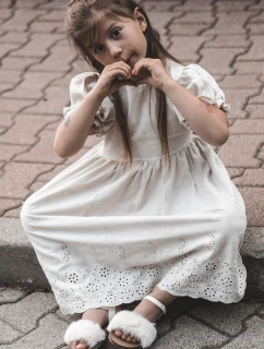 Dětské sandálky na suchý zip s kožíškem Bílé Rosavere