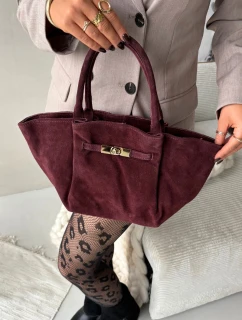 Kožená semišová kabelka bordová model 21728389 - Boto