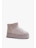 Sněhule Dámské Na Platformě Zateplené Kožíškem Světle Šedé Xamella Sněhule Dámské Na Platformě Zateplené Kožíškem Světle Šedé Xamella