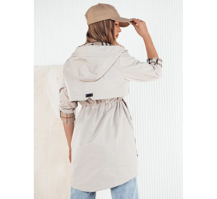 Dámská přechodná bunda parka VERDU ecru FashionStreet TY4228