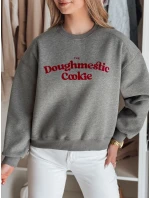 Dámská oversize mikina s potiskem COOKIES tmavě šedá FashionStreet BY1443