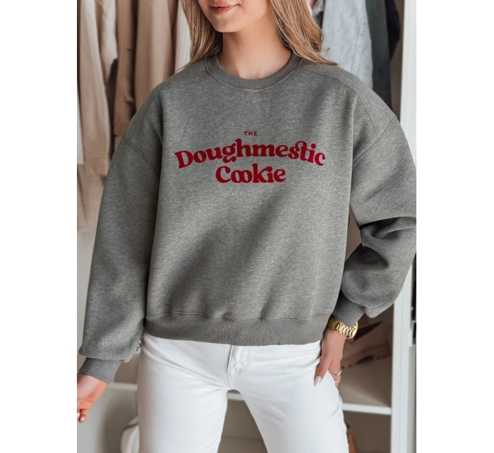 Dámská oversize mikina s potiskem COOKIES tmavě šedá FashionStreet BY1443