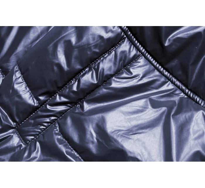 Modrá/béžová dámská oboustranná bunda (BH-2204BIG) Modrá/béžová dámská oboustranná bunda (BH-2204BIG)