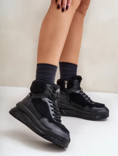 Dámské sneakersy na platformě s kožíškem typu Černé model 21676769 - Lee Cooper