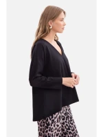 B304 Pletený svetr s výstřihem do V - černý B304 Pletený svetr s výstřihem do V - černý