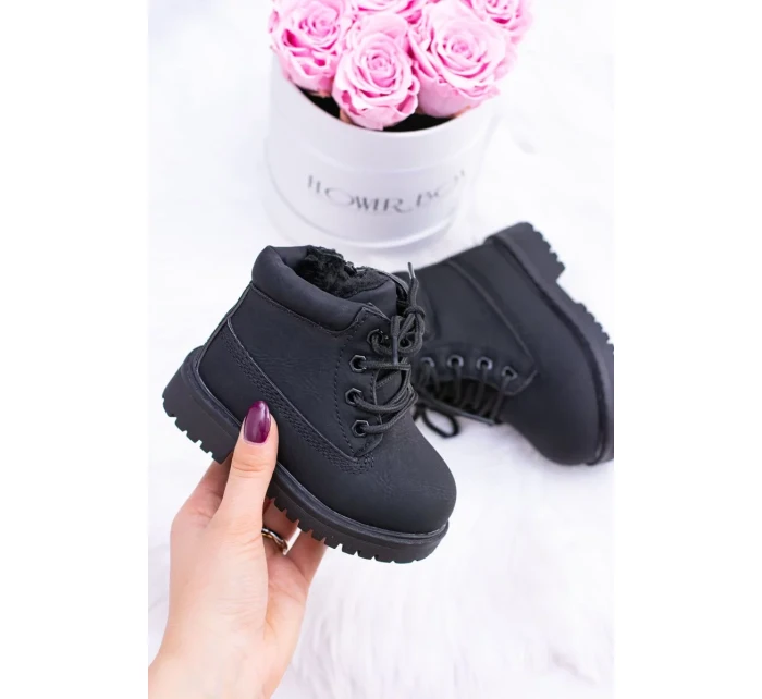 práškové černé teplé Dětské boty traper Dexter práškové černé teplé Dětské boty traper Dexter