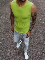 Pánské tričko bez rukávů bez potisku světle zelené Dstreet RX4917