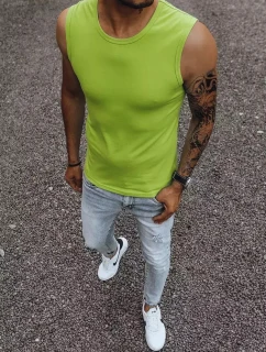 Pánské tričko bez rukávů bez potisku světle zelené Dstreet RX4917