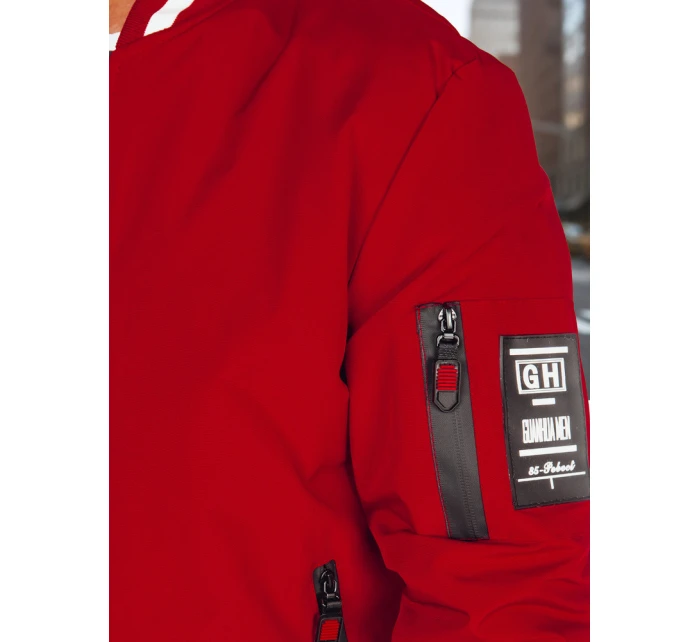Pánská přechodná bunda bomber červená FashionStreet TX5014