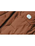 Dámská zimní bunda v karamelové barvě s kapucí (M-21003)