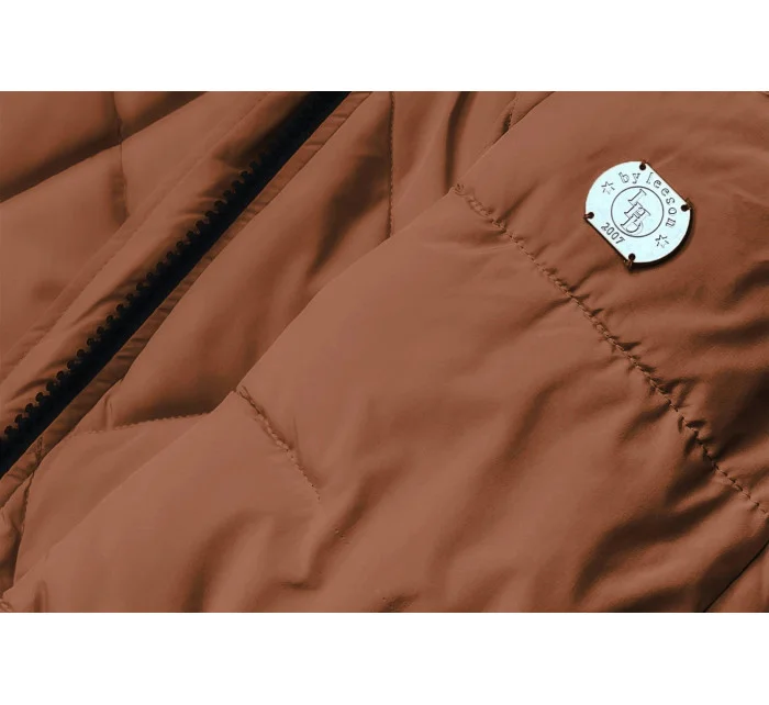 Dámská zimní bunda v karamelové barvě s kapucí (m-21003) Dámská zimní bunda v karamelové barvě s kapucí (m-21003)