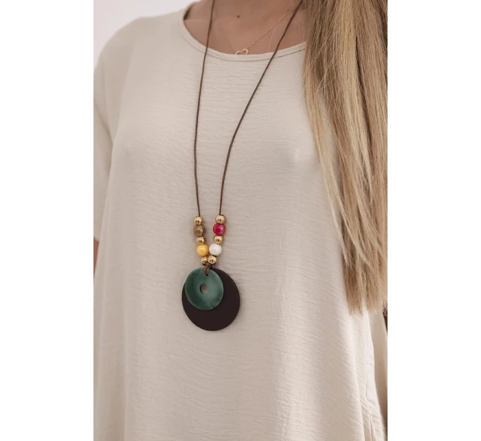 Šaty s kapsami a přívěskem tmavě béžová