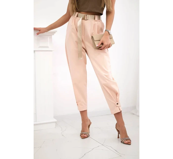 Kalhoty Summer Punto se zapínáním na nohavice meruňka