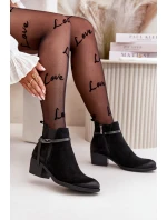 Zazoo 2326 Sametové Dámské Nazouvací Botky Černé