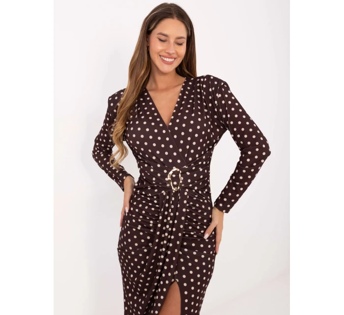 Šaty IT SK tmavě hnědá model 21441260 - FPrice Šaty IT SK tmavě hnědá model 21441260 - FPrice