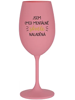 JSEM   růžová sklenice na víno 350 ml model 20794868 - Giftela
