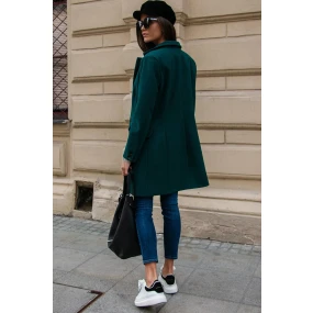 Dámský kabát model 20739844 tmavě zelený - Roco Fashion