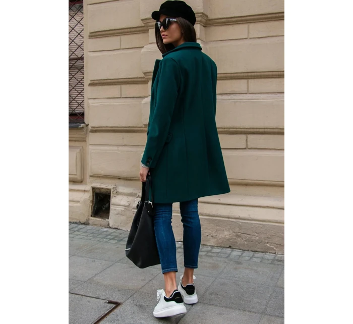 Dámský kabát model 20739844 tmavě zelený - Roco Fashion