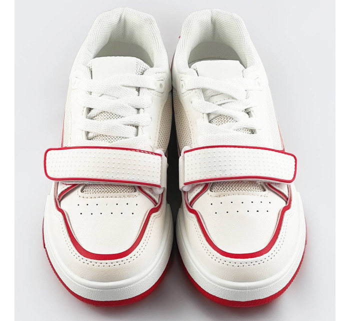 Bílo-červené dámské dvoubarevné tenisky "adidasky" (AD-585)
