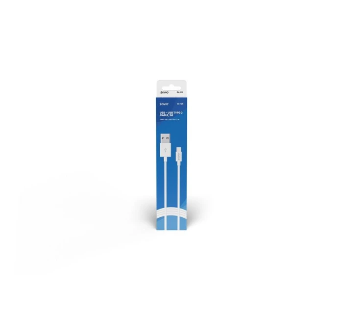 Kabel SAVIO CL-126 (USB typ C - USB 2.0 typ A ; 1m; bílá barva)