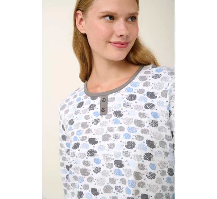 Bavlněné dámské pyžamo s manžetami model 20617784 - Vamp Bavlněné dámské pyžamo s manžetami model 20617784 - Vamp