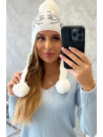Dámská klapka na uši bílá model 21798593 - K-Fashion Dámská klapka na uši bílá model 21798593 - K-Fashion