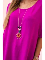 Oversized halenka s přívěskem lilek Oversized halenka s přívěskem lilek