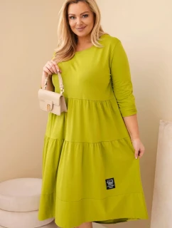 Dámská bavlněná Plus Size s volány a ohrnutým rukávem model 21800791 - K-Fashion