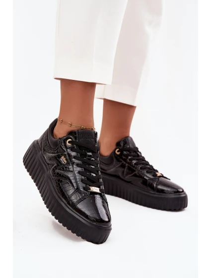 Lakované dámské tenisky na platformě model 21714420 Černé - Lee Cooper