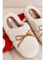 Kožešinové s mašlí ecru model 21772506 - Boto