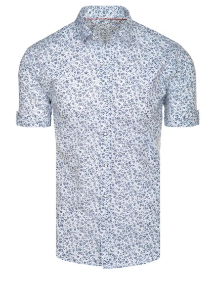 Pánská bílá košile s krátkým rukávem FashionStreet KX1072