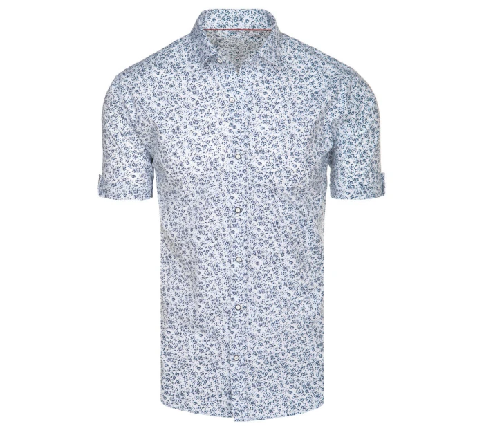 Pánská bílá košile s krátkým rukávem FashionStreet KX1072