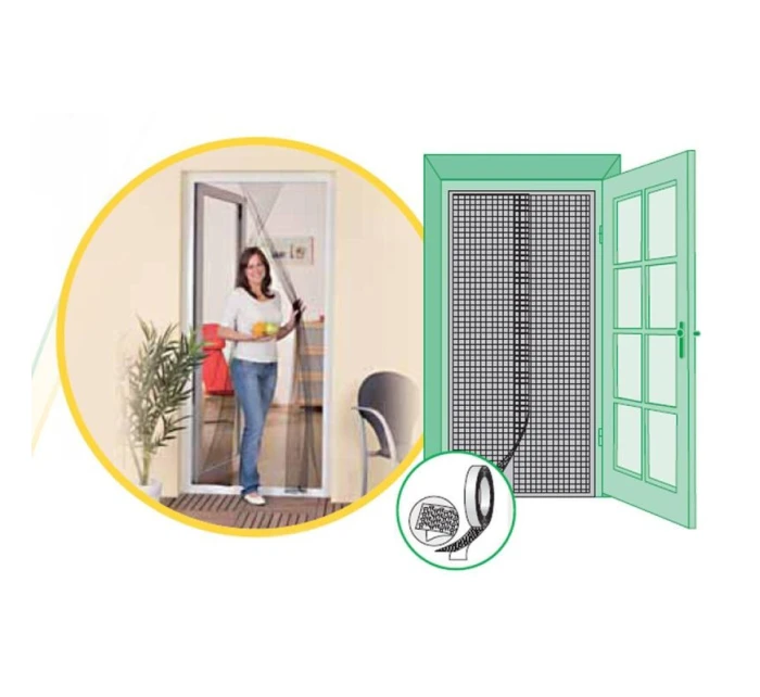 MOSKYTIÉRA NA DVEŘE 2X60X210 BÍLÁ MOSKYTIÉRA NA DVEŘE 2X60X210 BÍLÁ