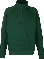 Fruit of the Loom Premium Zip Neck Sweat Mikina s 1/4 zipem 16.2032 bottle green