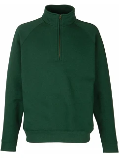 Fruit of the Loom Premium Zip Neck Sweat Mikina s 1/4 zipem 16.2032 bottle green