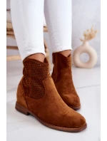 Semišové dámské boty na klínu Camel model 21576818 - S.Barski